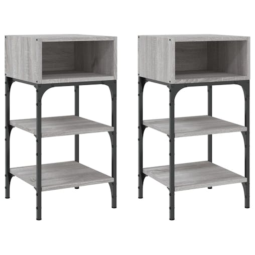 NNEVL Bedside Tables 2 pcs Grey Sonoma 35x34.5x70 cm Engineered Wood