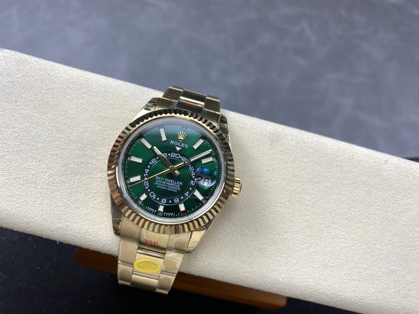 Rolex Sky-Dweller YG Plated Green Dial 42mm Oyster Super Clone