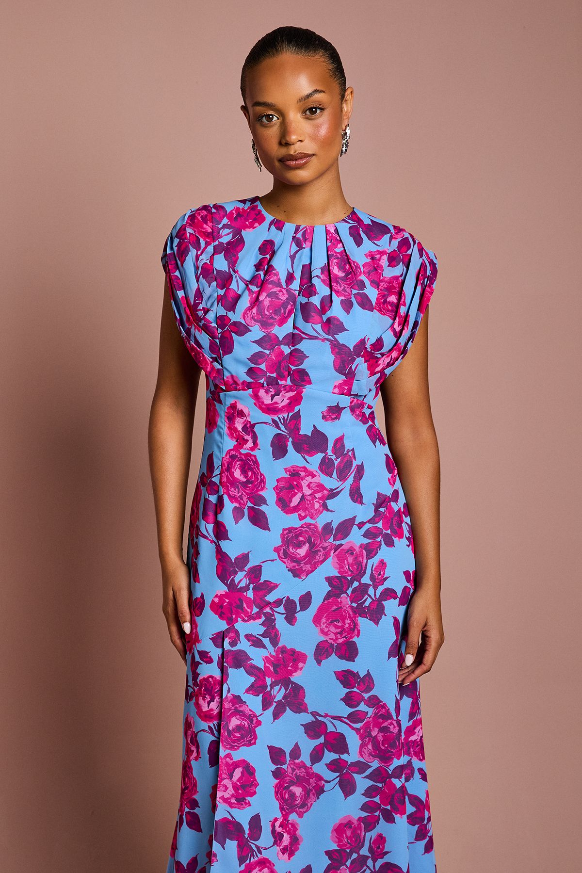 Coast Petite Short Sleeve Chiffon Midi Dress