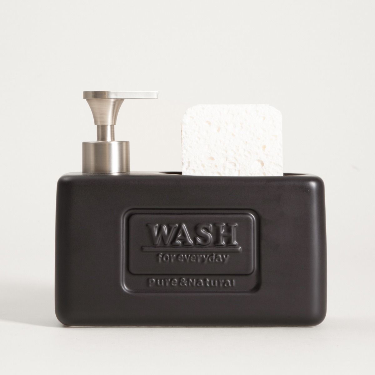 Dozownik SYLAN czarny z gąbką 18x16 cm