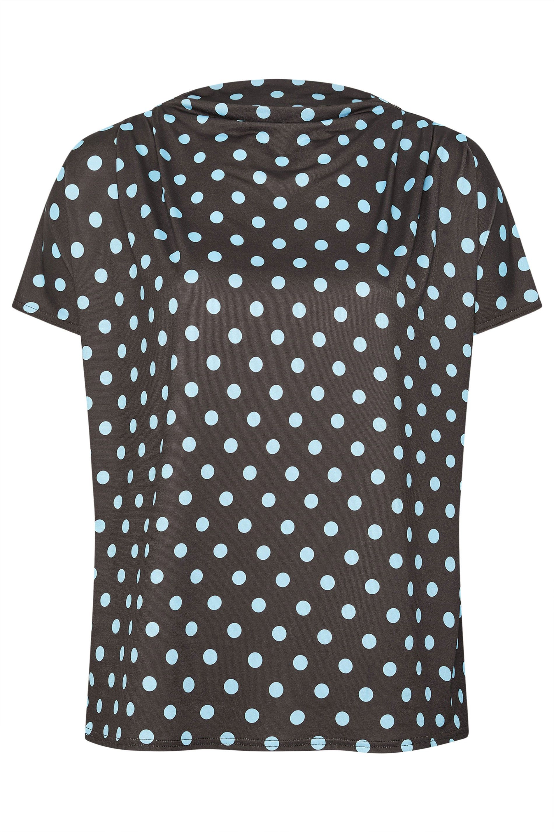 Yours Polka Dot Drape Shoulder Top