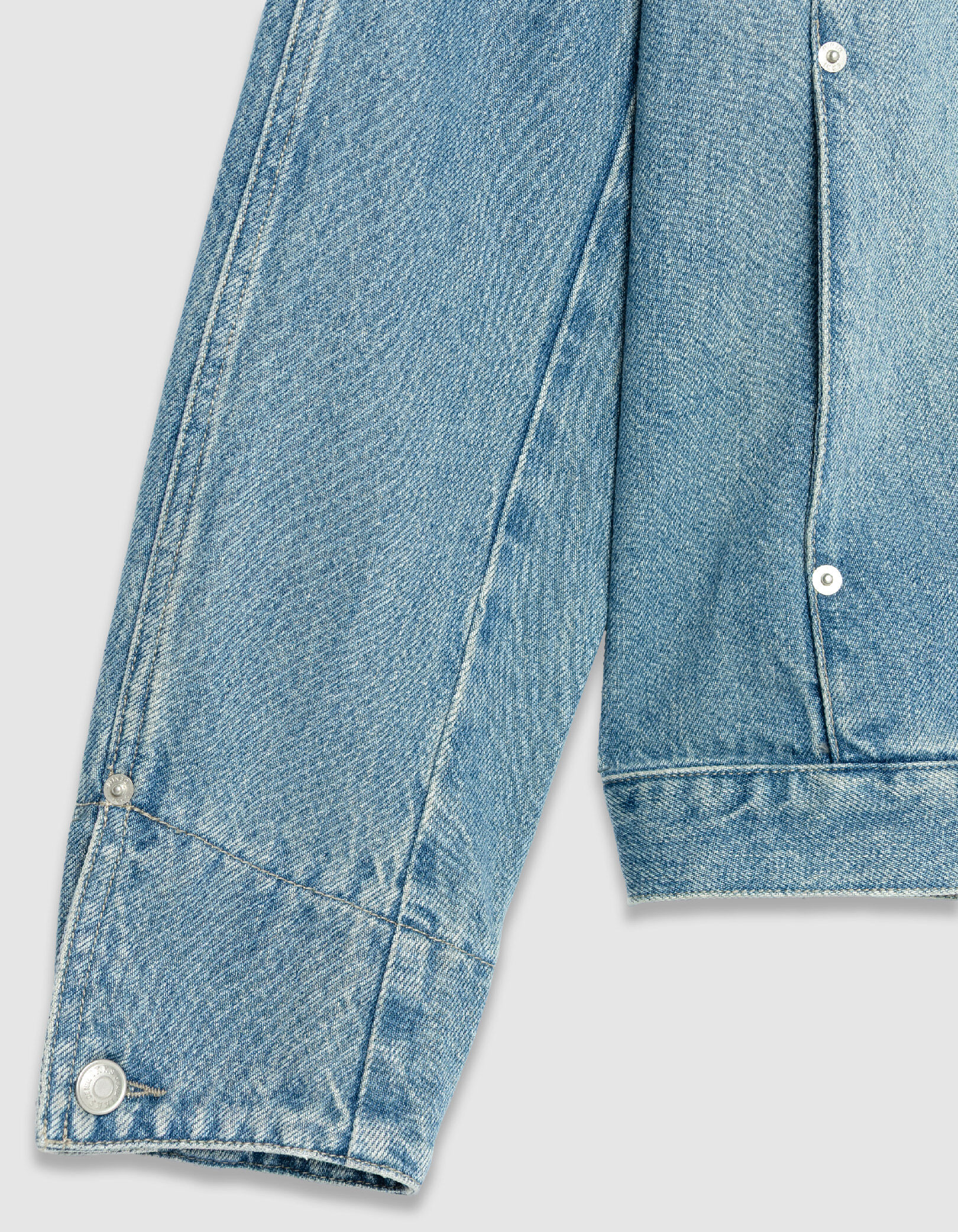 Veste en jean bleu détails plis Homme