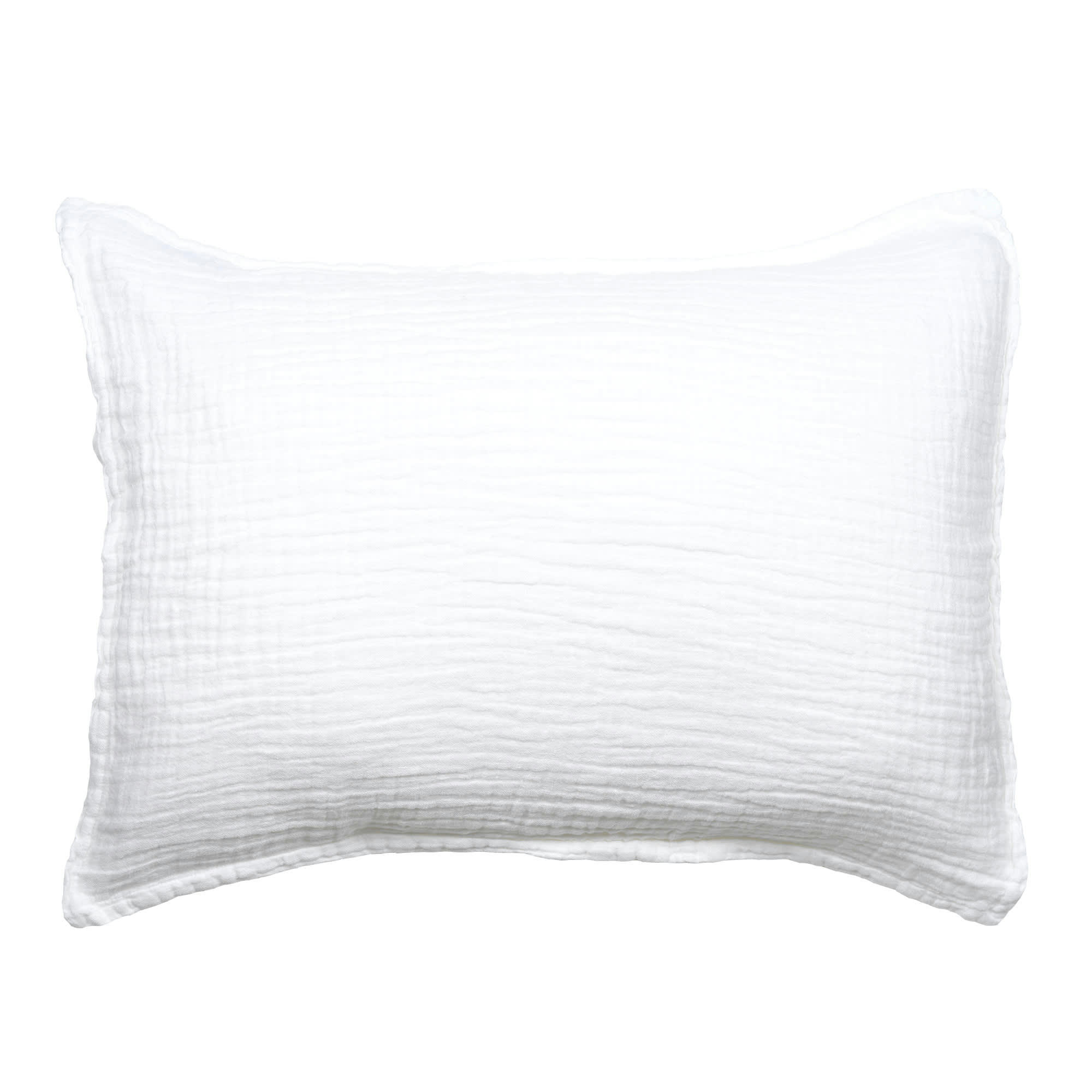 CAPRI - Housse de coussin gaze de lin gaufré blanc 50X70 CM