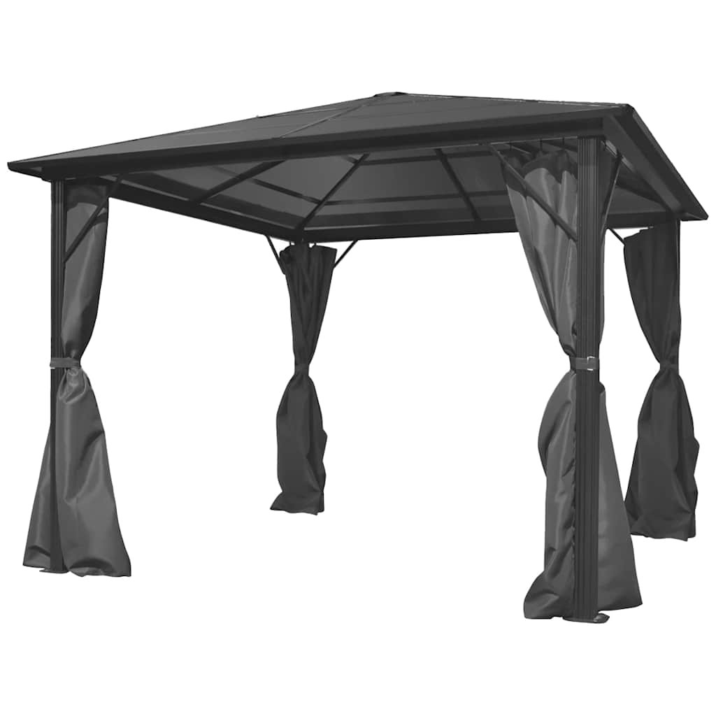 Altana Ogrodowa z Zasłonami Pergola Namiot Ogrodowy Antracyt 300x300 cm