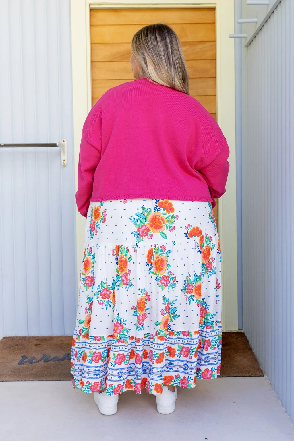 Blakely Crop Knit In Barbie Pink
