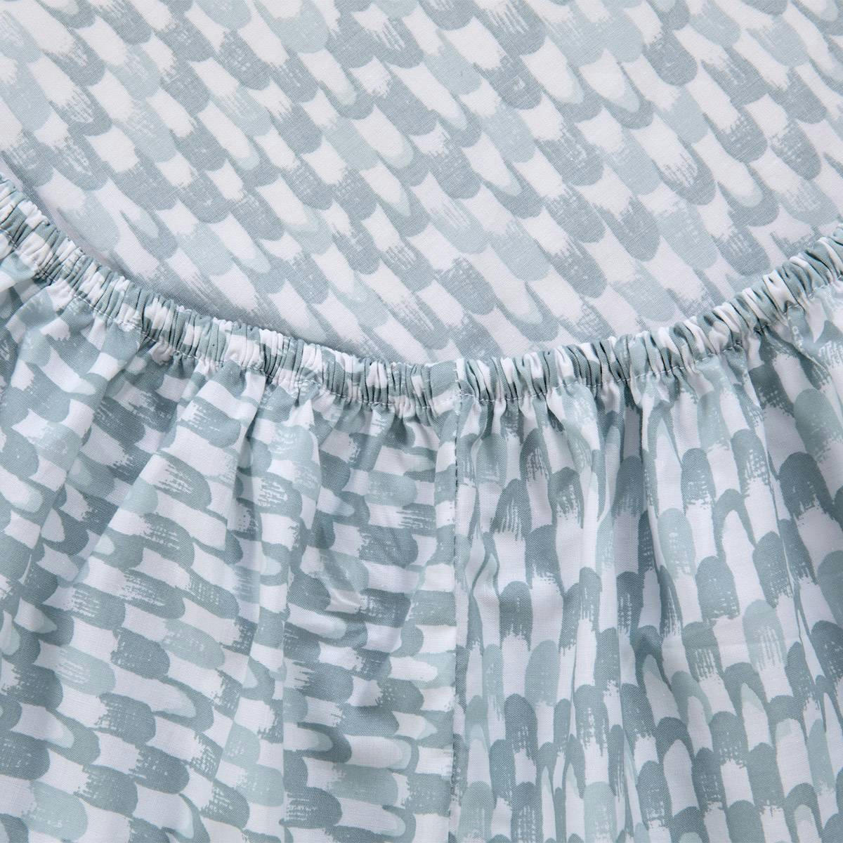 MARJA - Drap housse en percale de coton vert 140 x 200 cm