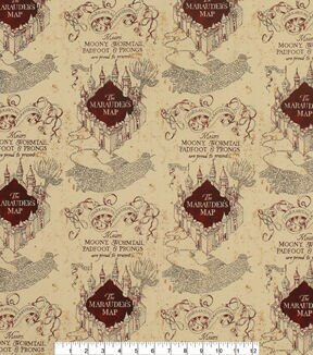 Harry Potter Knit Fabric 58'' Marauders Map