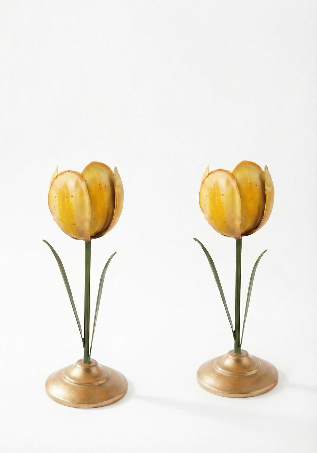 Pip Studio - kandelaren - geel - 21cm - set van 2