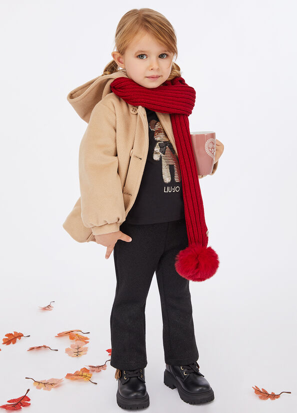 Sciarpa con pon pon