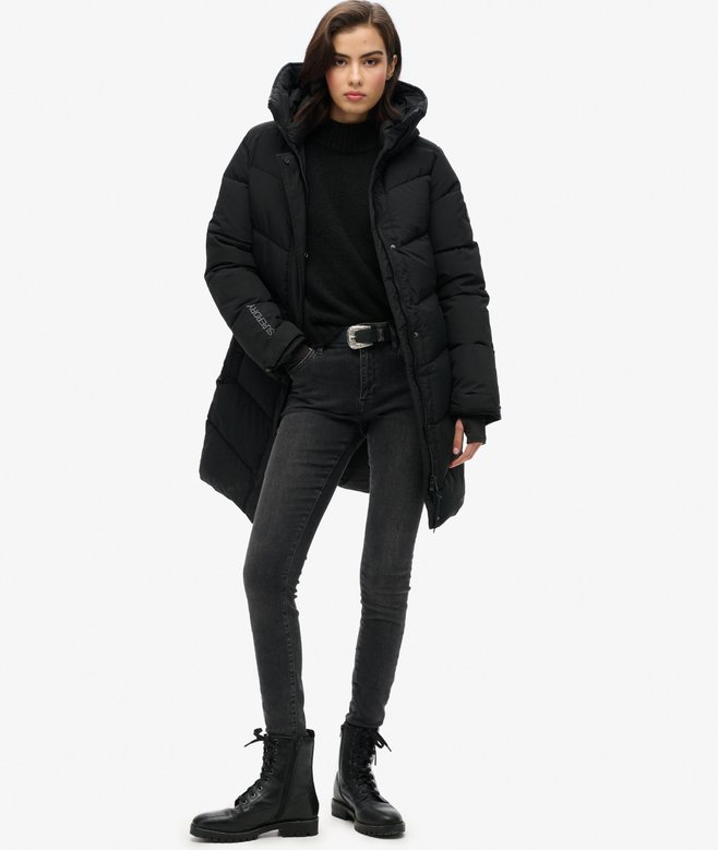 City Chevron Padded Parka Coat