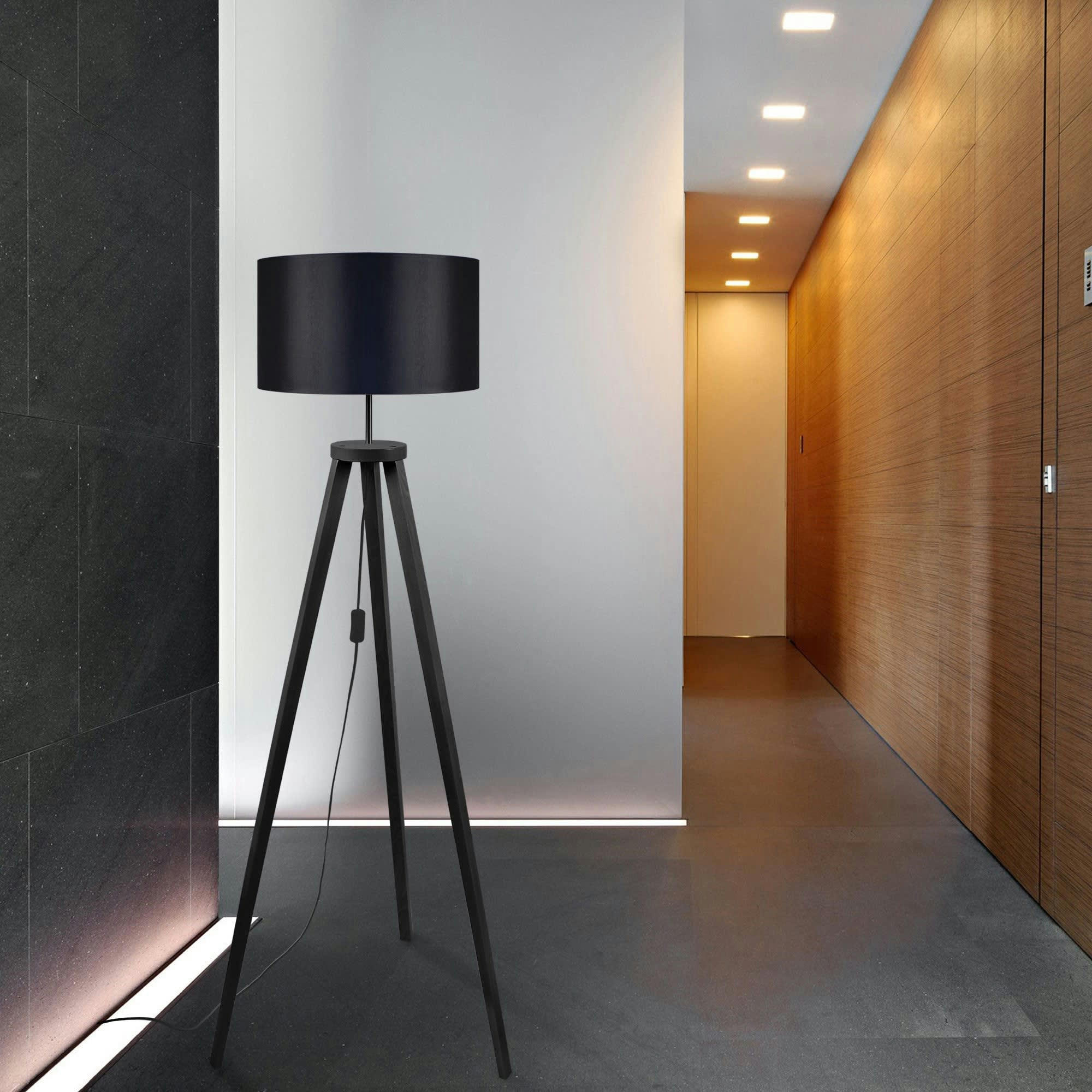 MALMO - Lampadaire bois noir