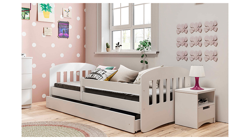 Łóżko Classic1 140x80 z szufladą białe