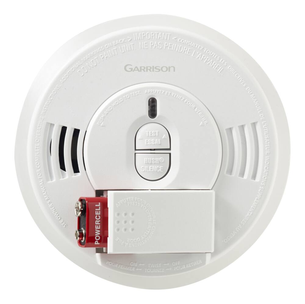 Garrison Smoke Alarm With Front Loading Battery Door, Batteries Included