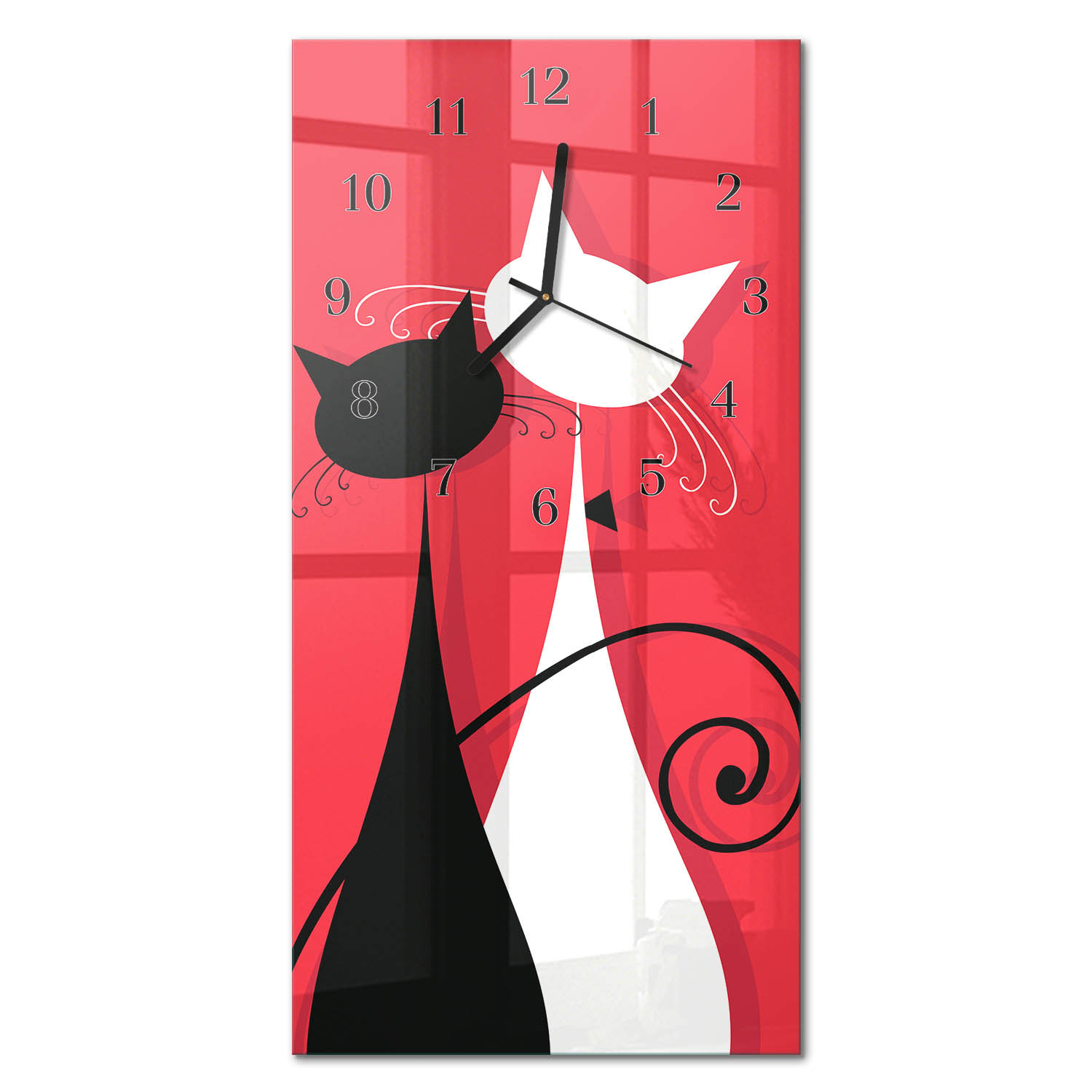 Nowoczesny zegar 30x60 Koty design na ścianę