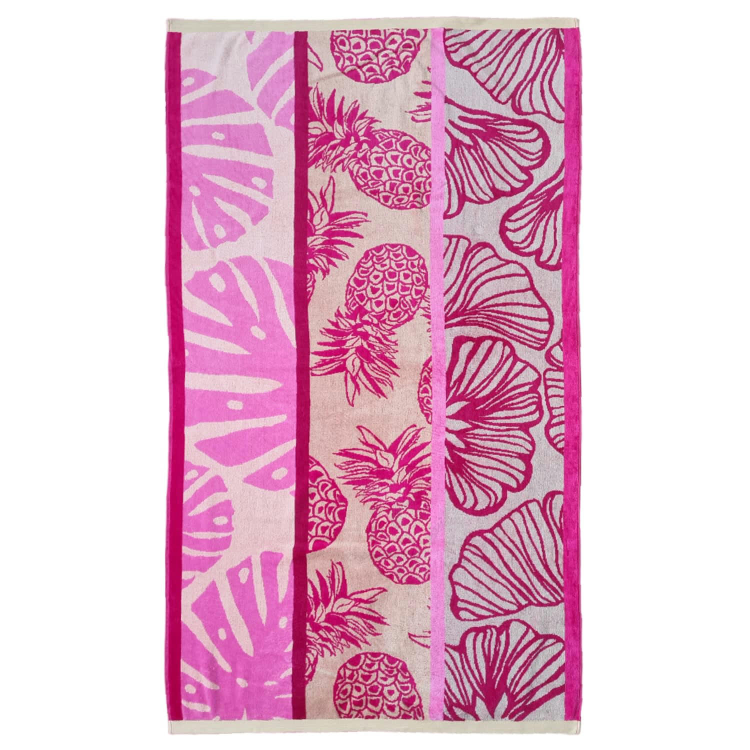 PLAGE - Serviette de plage éponge velours Jacquard Comosa 90x170