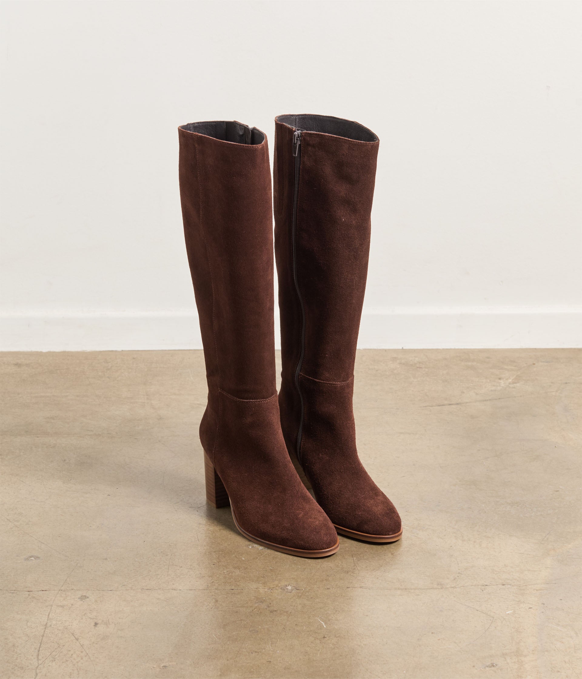 Bottes velours acajou Juliette