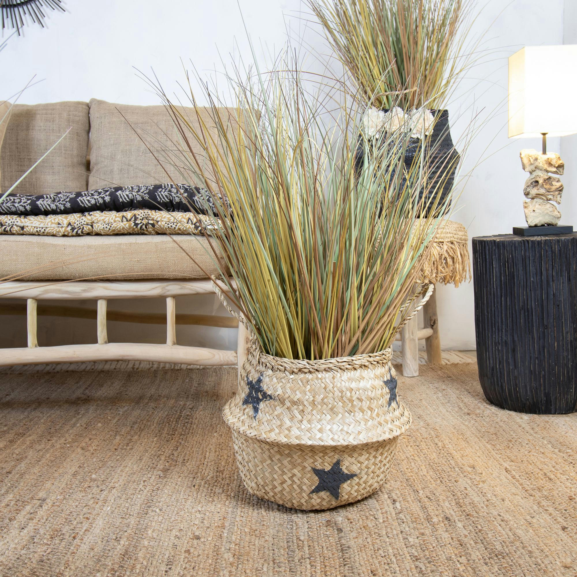 NAXOS - Panier cache-pot en jonc de mer