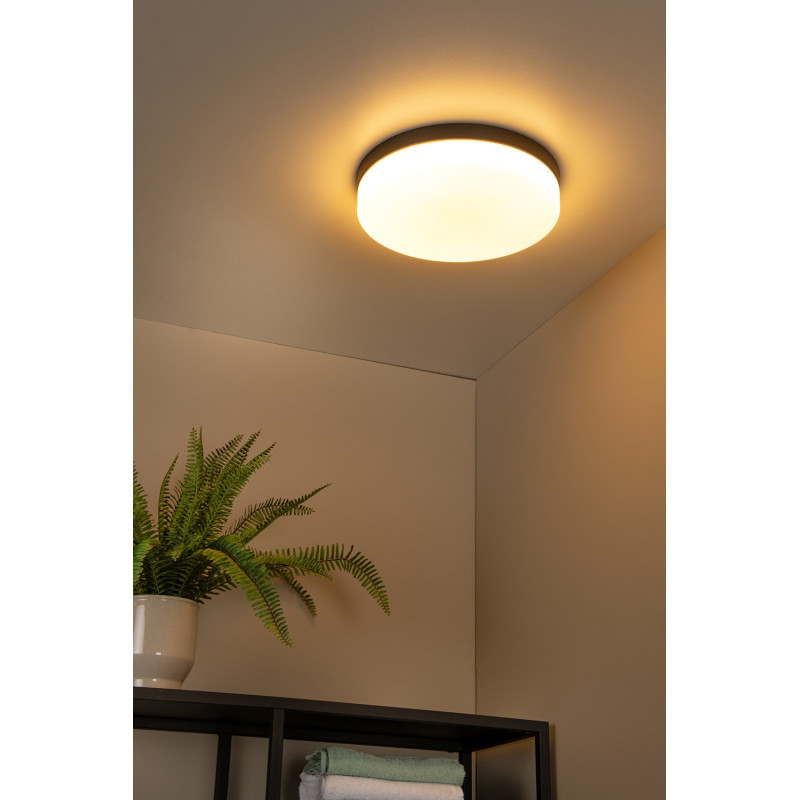 Plafonnier LED pour salle de bain Biskit noir 1550 lm 24 W LUCIDE