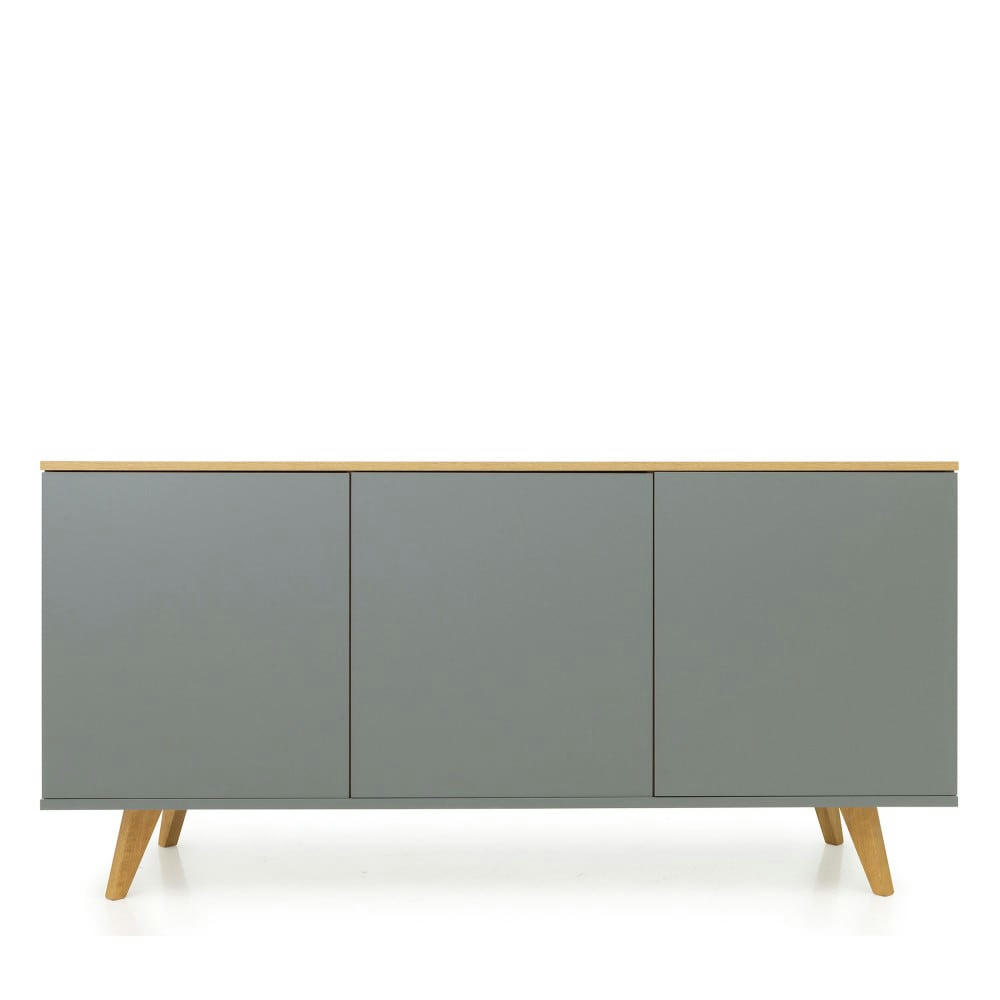 AMELIA - Buffet en bois 3 portes L162cm gris