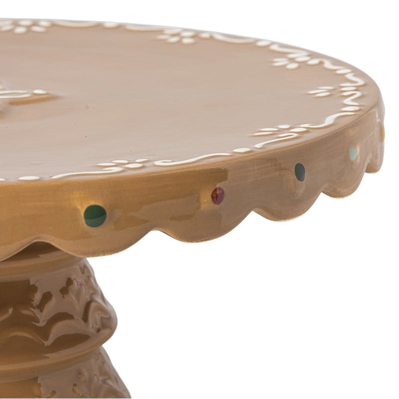 Taartplateau kerst - bruin - &Oslash;26x11 cm