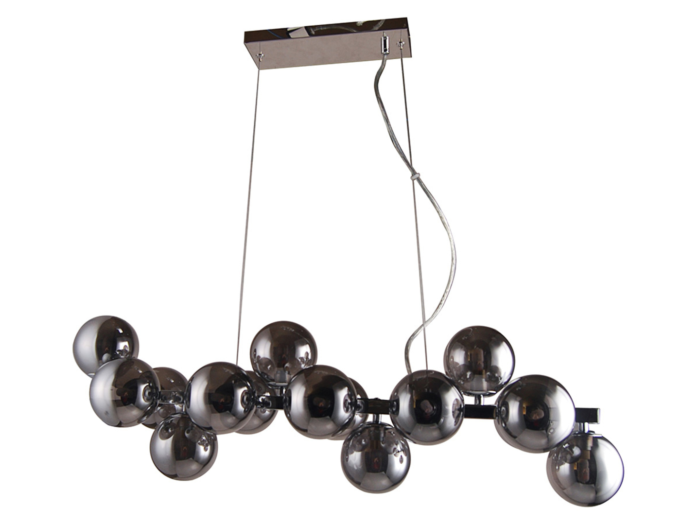 Lampa wisząca Marbelio 16-punktowa szklana srebrna