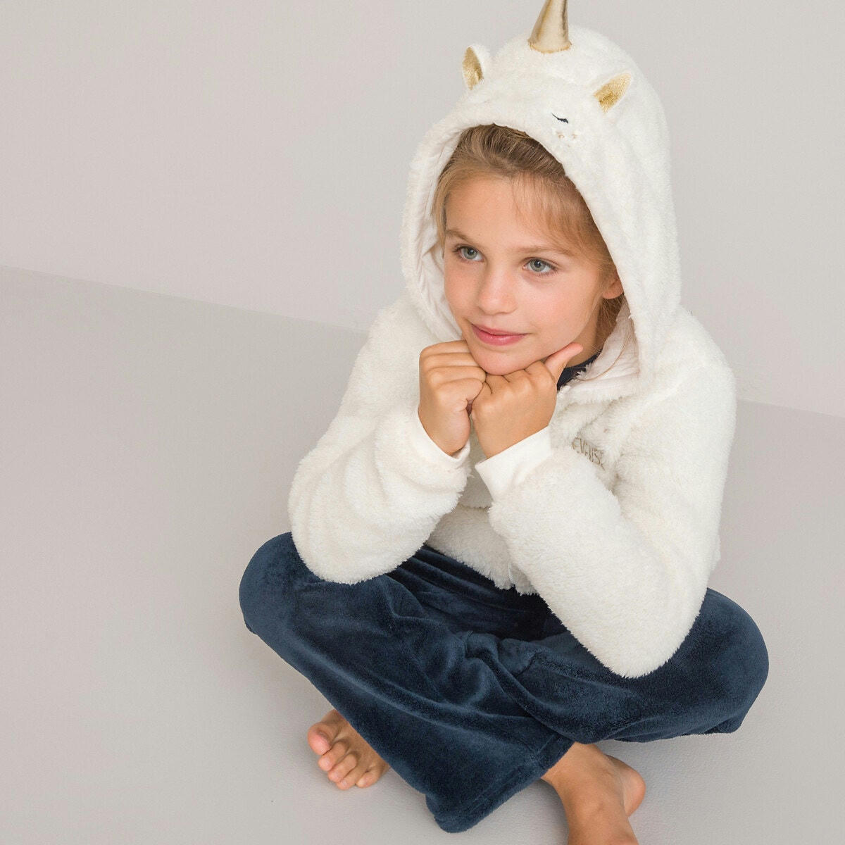 Veste d'intérieur à capuche licorne