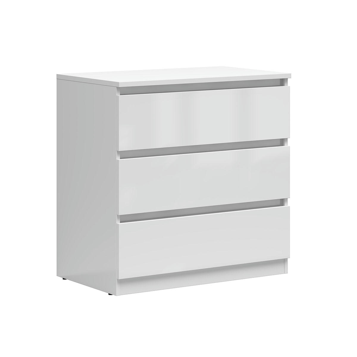 - Commode 3 tiroirs panneaux agglomérés blanc