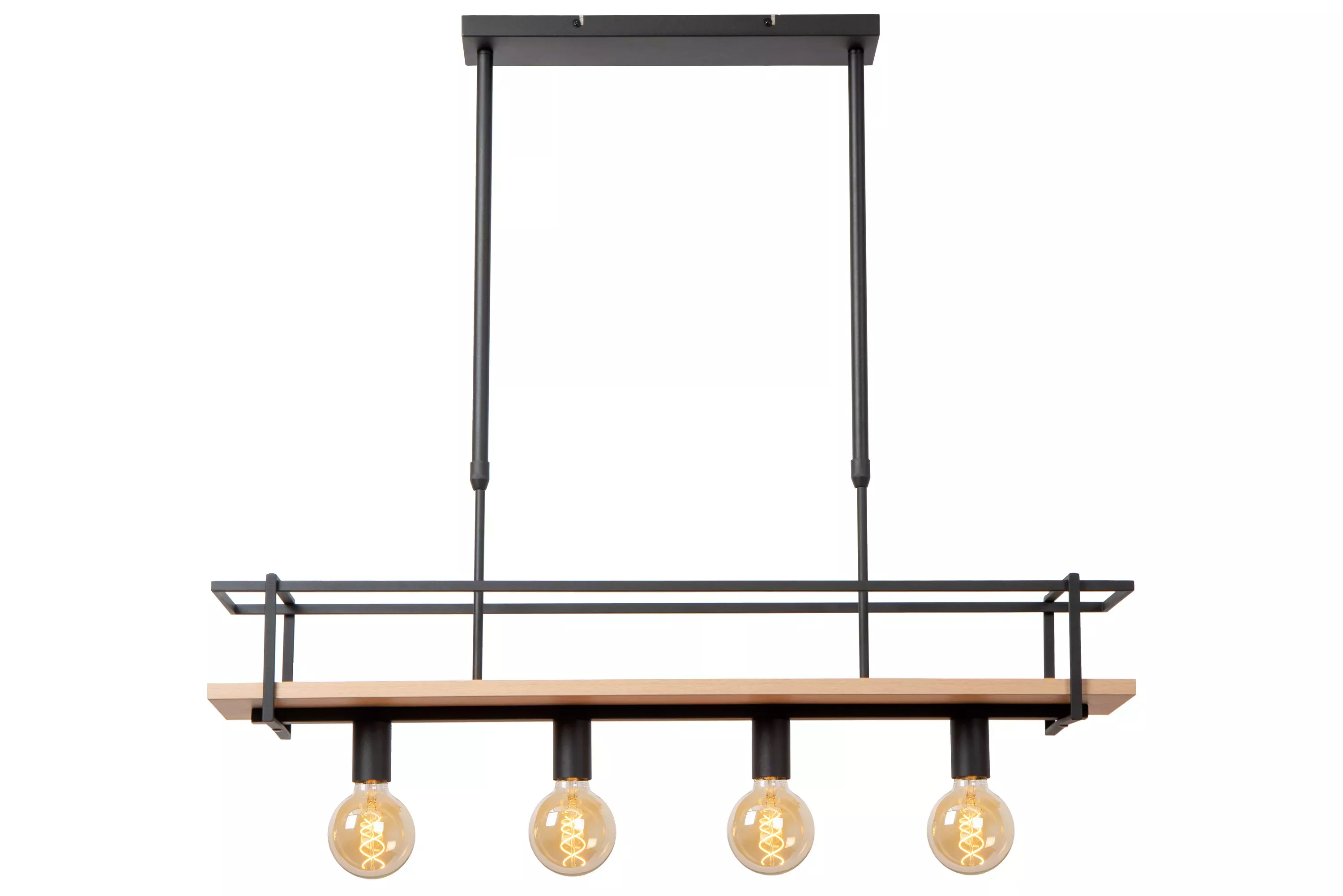 Lampa wisząca czarna MILONGA 4xE27x40W wym: 130x100x20 cm Lucide