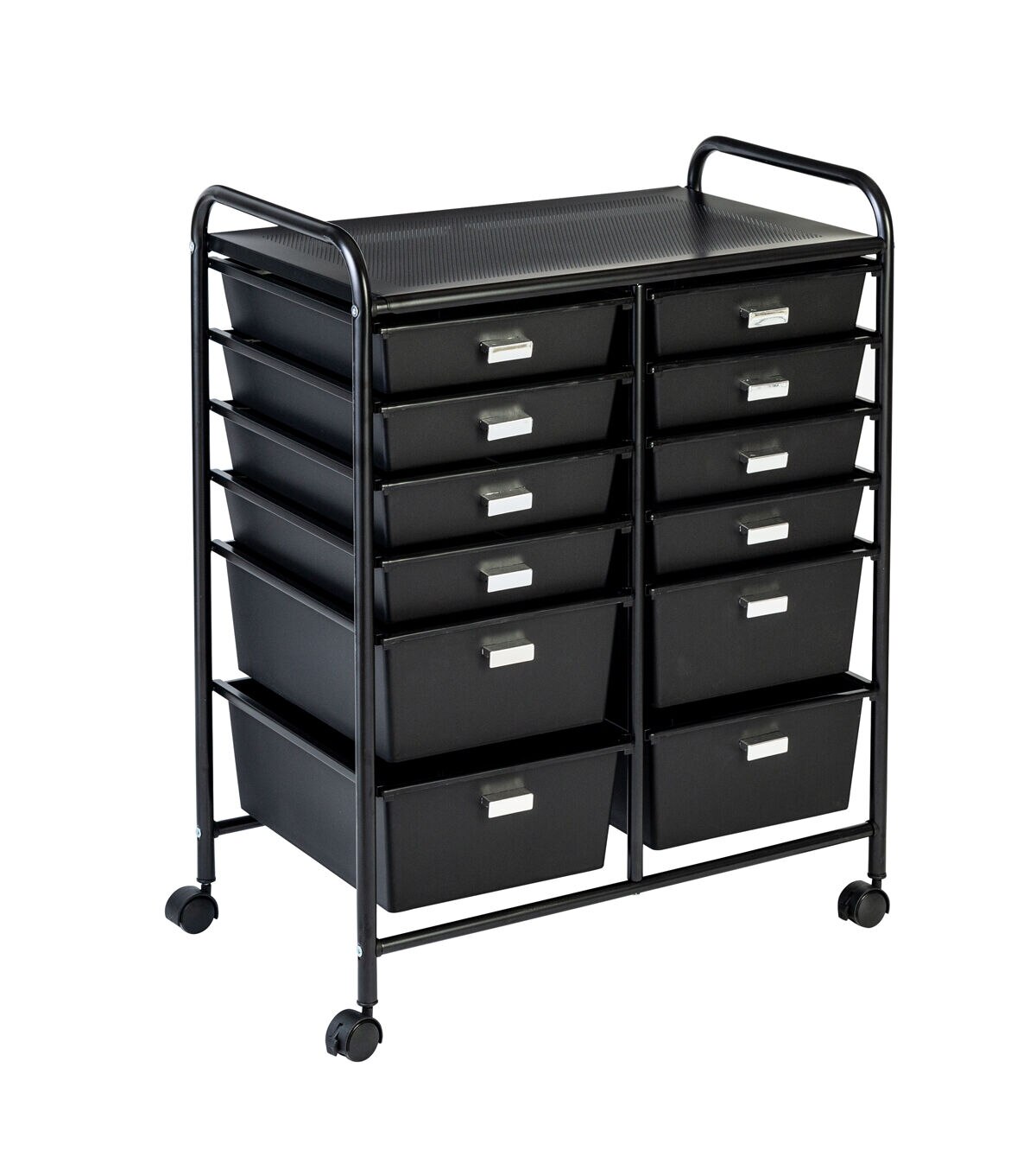 Honey Can Do 15 x 32 Black 12 Drawer Rolling Storage & Craft Organizer