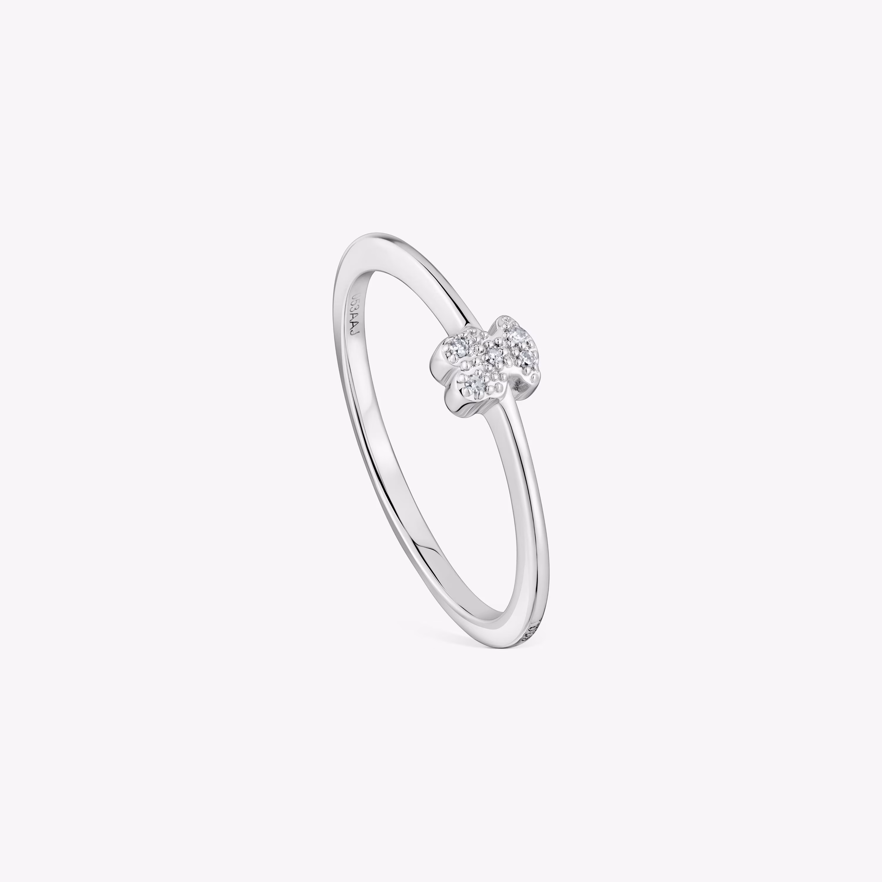Anillo pequeño oso de oro blanco con diamantes TOUS Grain