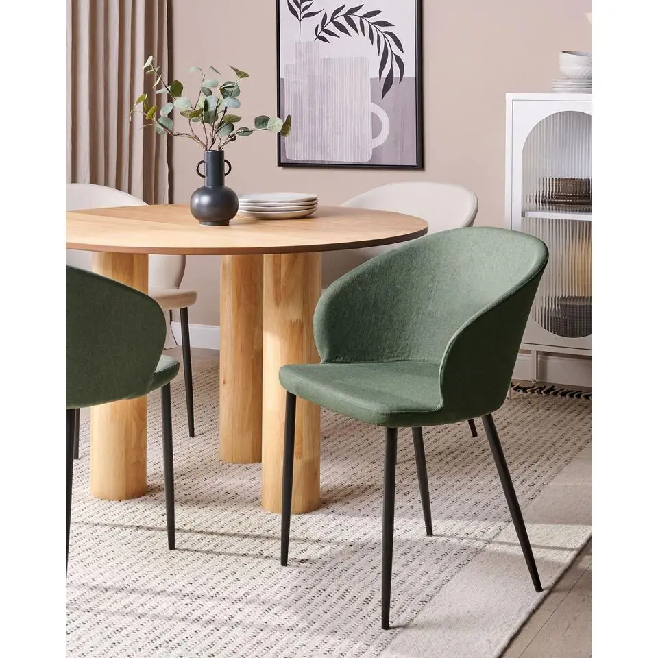 MASON - Eetkamerstoel set van 2 - Donkergroen - Polyester