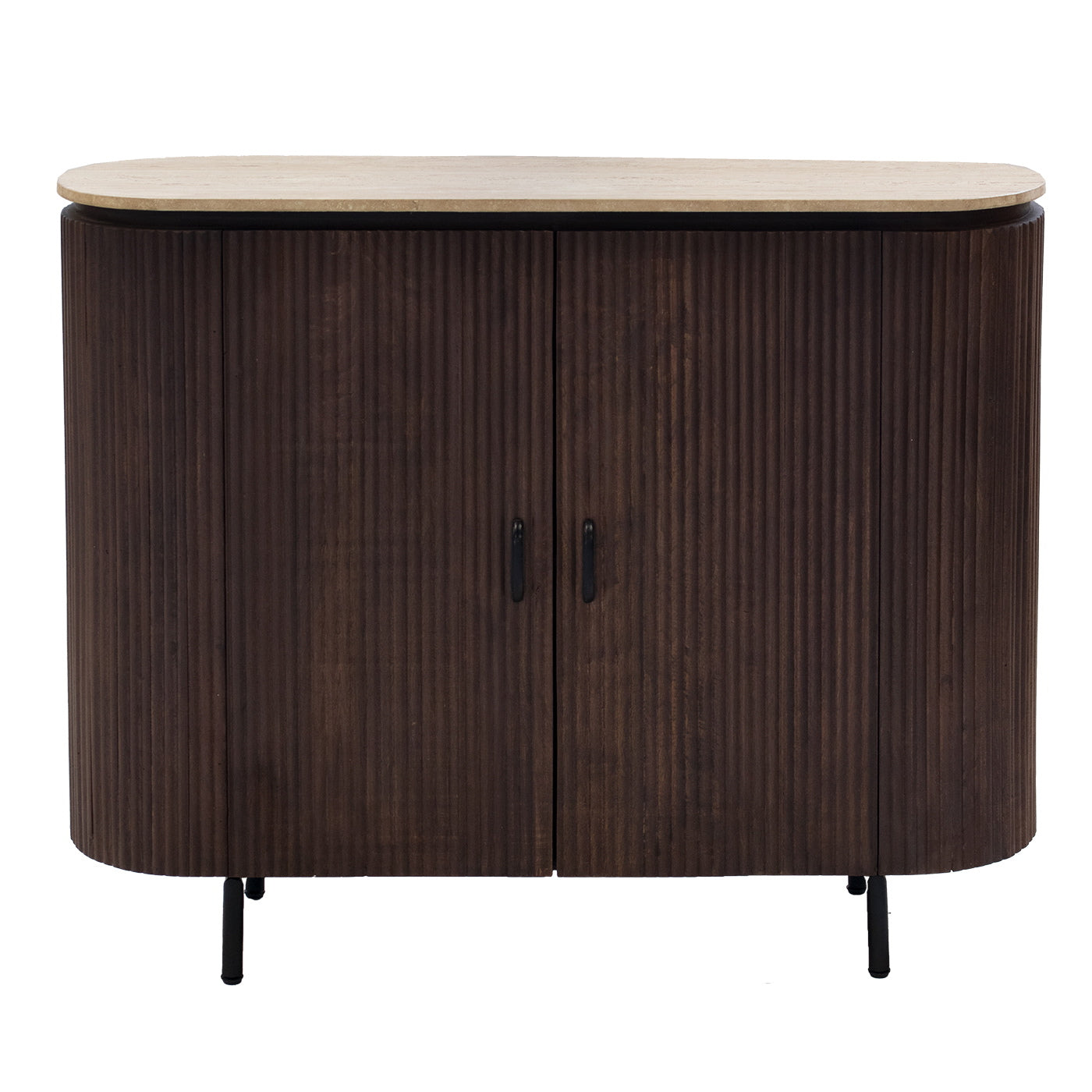 Giga Meubel Dressoir Amber - Travertin - Donkerbruin - 120cm