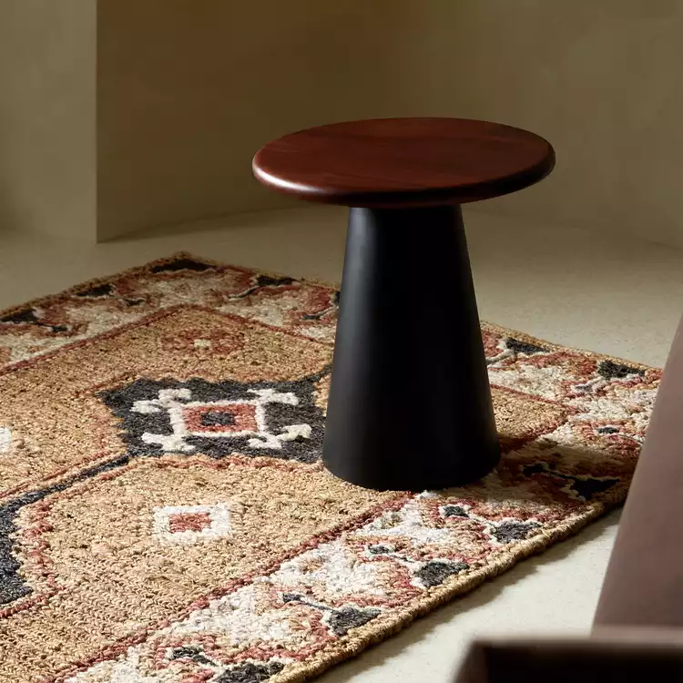 Habitat Collins Side Table - Black and Walnut