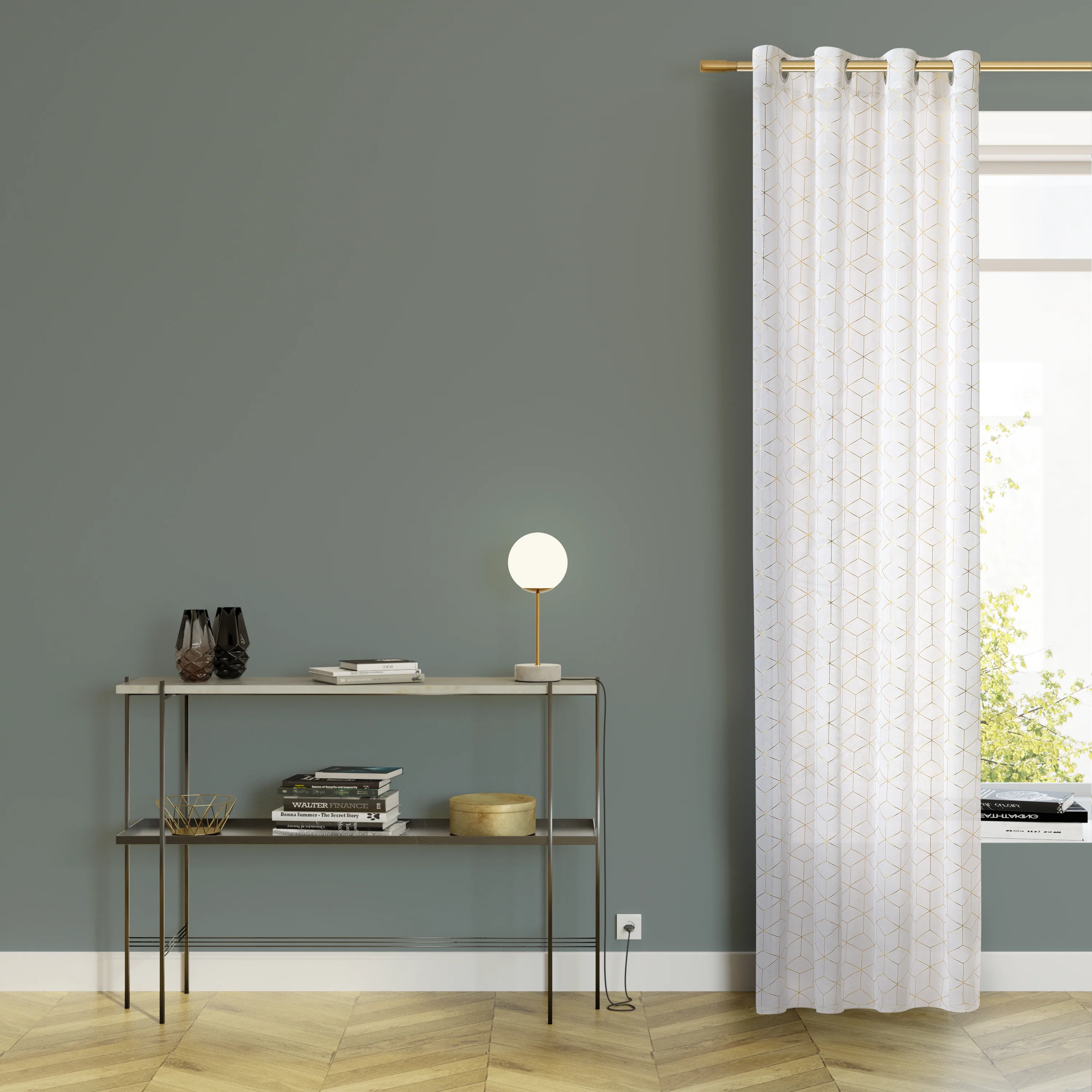 Voilage ORIA coloris or 140 x 240 cm