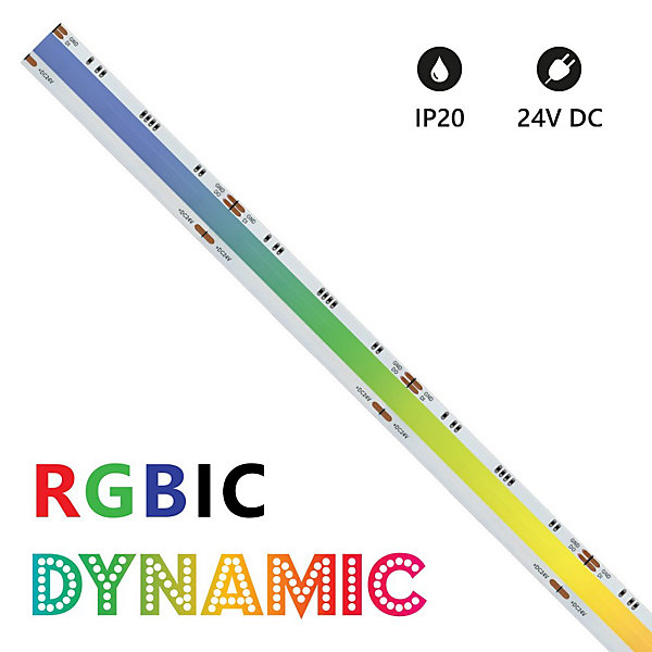 Bande LED COB IP20 5m RGBIC Dynamique 14W/MT 24V