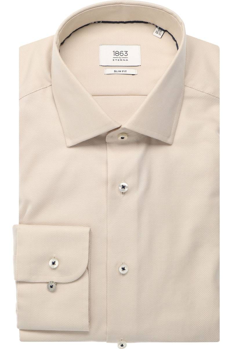 ETERNA 1863 Slim Fit Hemd champagner, Strukturiert