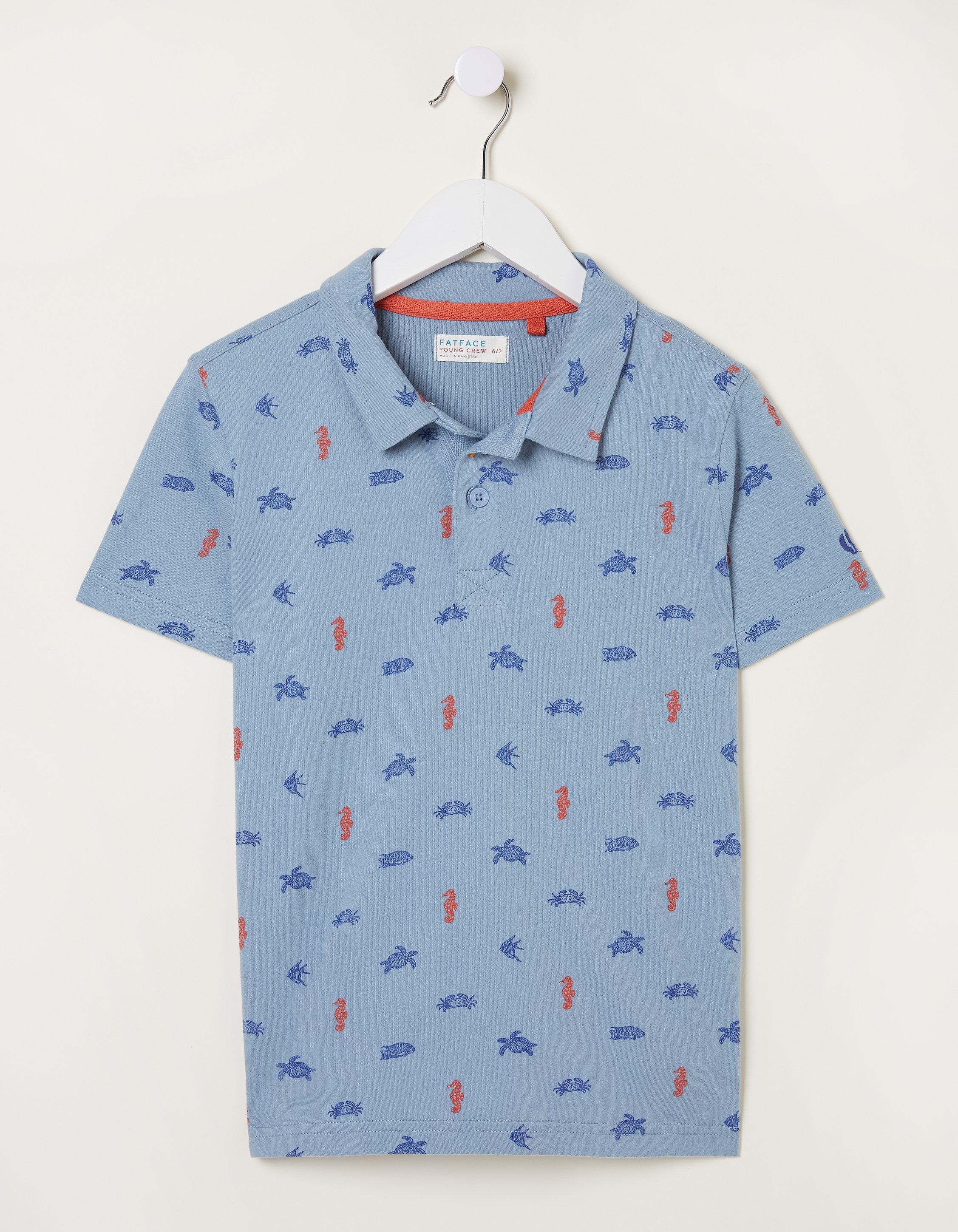 Sea Creatures Printed Polo Top