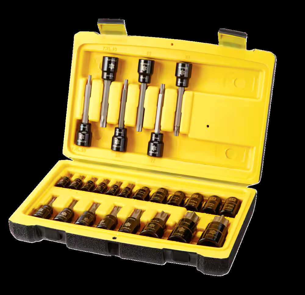 Stanley Professional Grade Black Chrome Torx Bit Socket Set, 26-pc, SAE/Metric