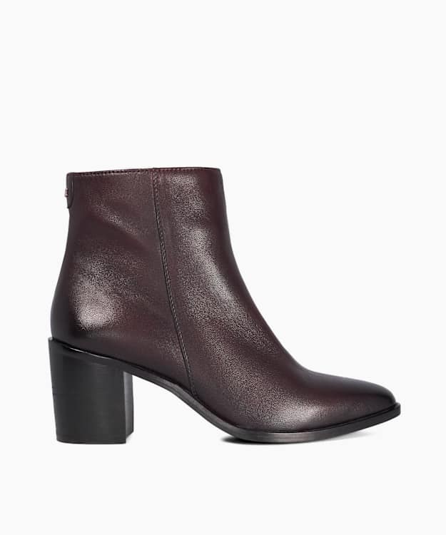 Purl Brown - Leather Heeled Ankle Boots
