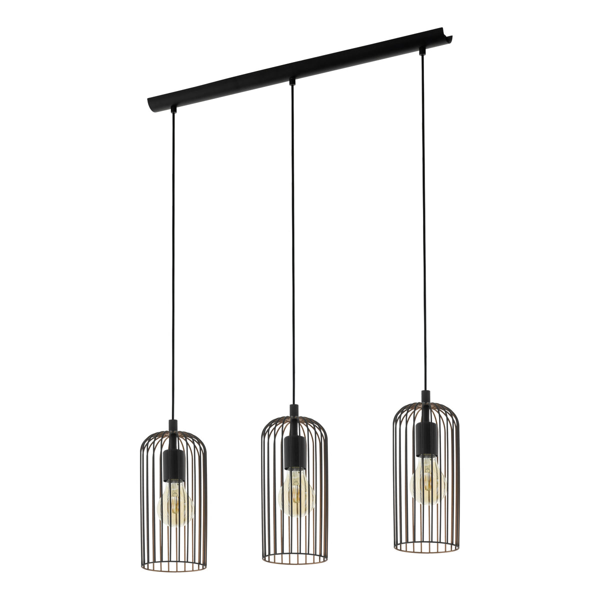EGLO hanglamp Roccamena - e27 - 73 cm - zwart/koper