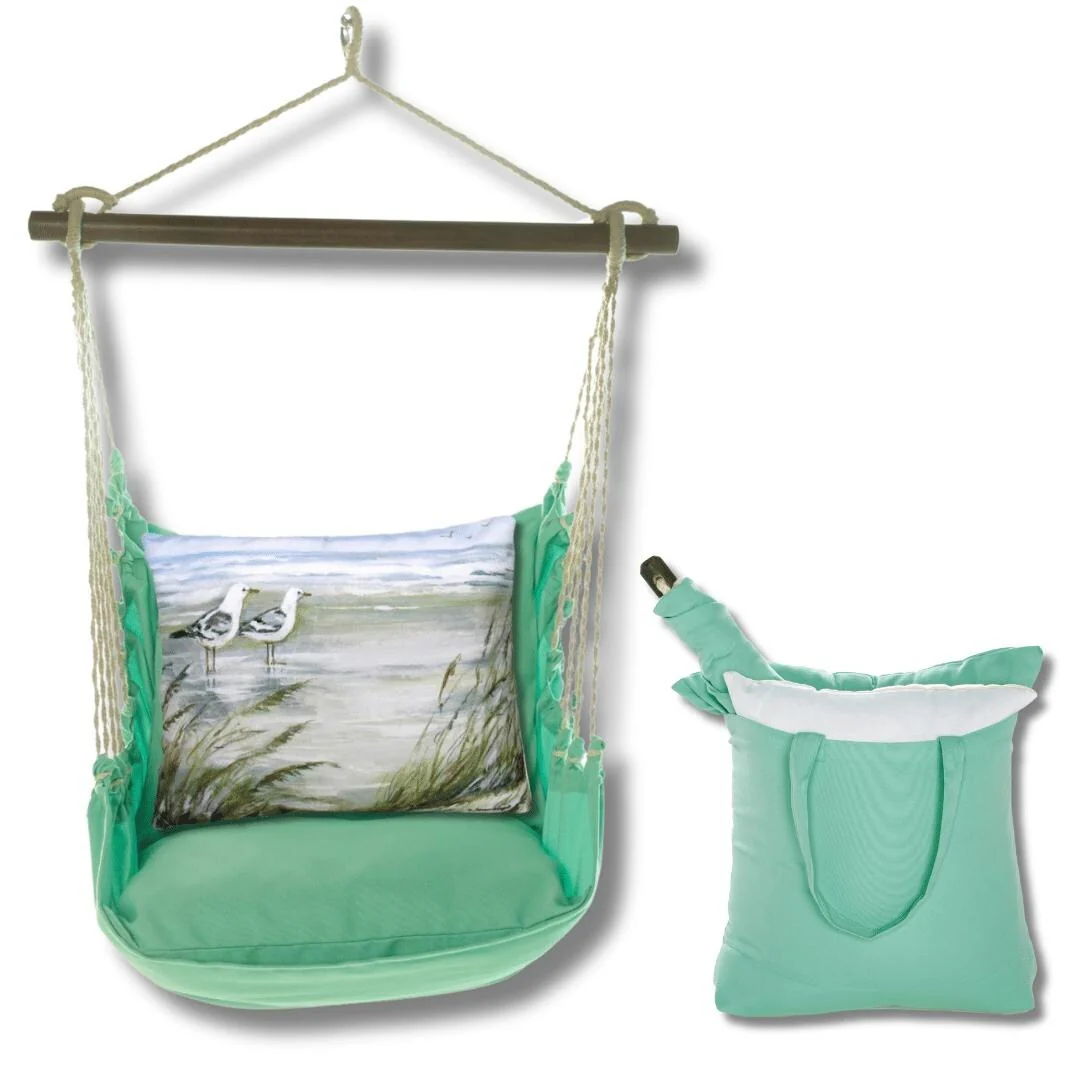 Magnolia Casual Swing Set 4 piece - Seafoam Green Solid w/ Seagulls