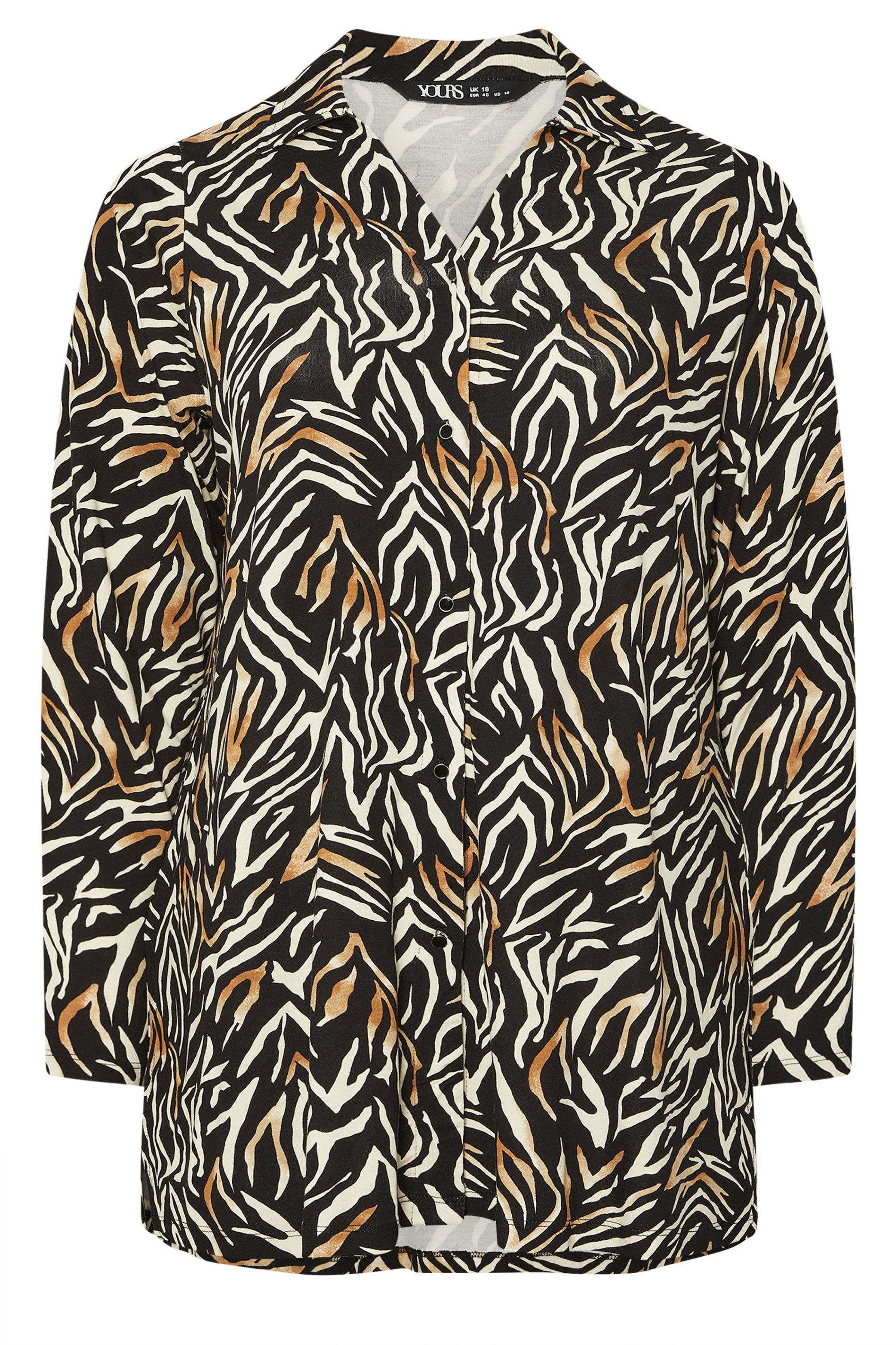 Yours Zebra Print Long Sleeve Shirt
