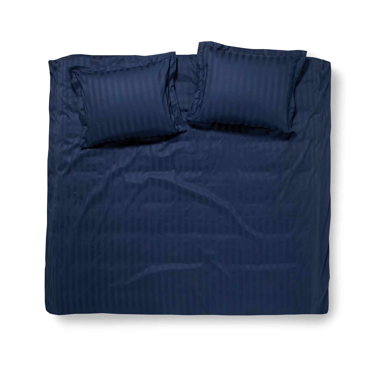 Damai dekbedovertrek katoen-satijn - 240 x 240 220cm - Blauw gestreept