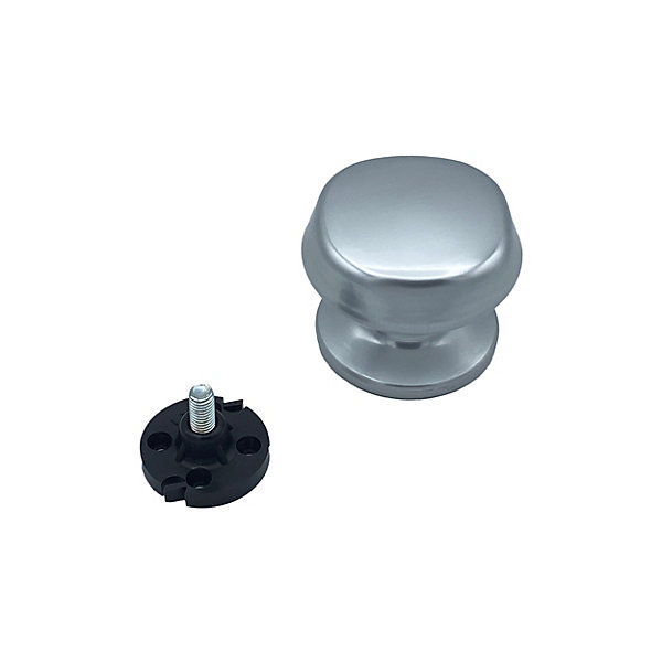 Bouton tirant de porte fixe D70 mm en aluminium Argent poli - breveté