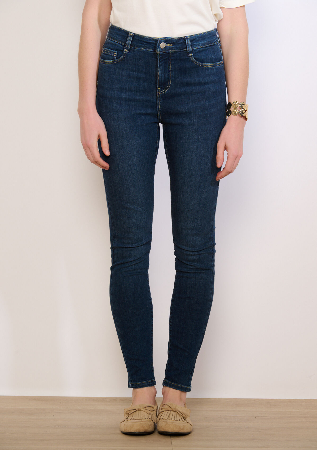 Skinny jeans met hoge taille