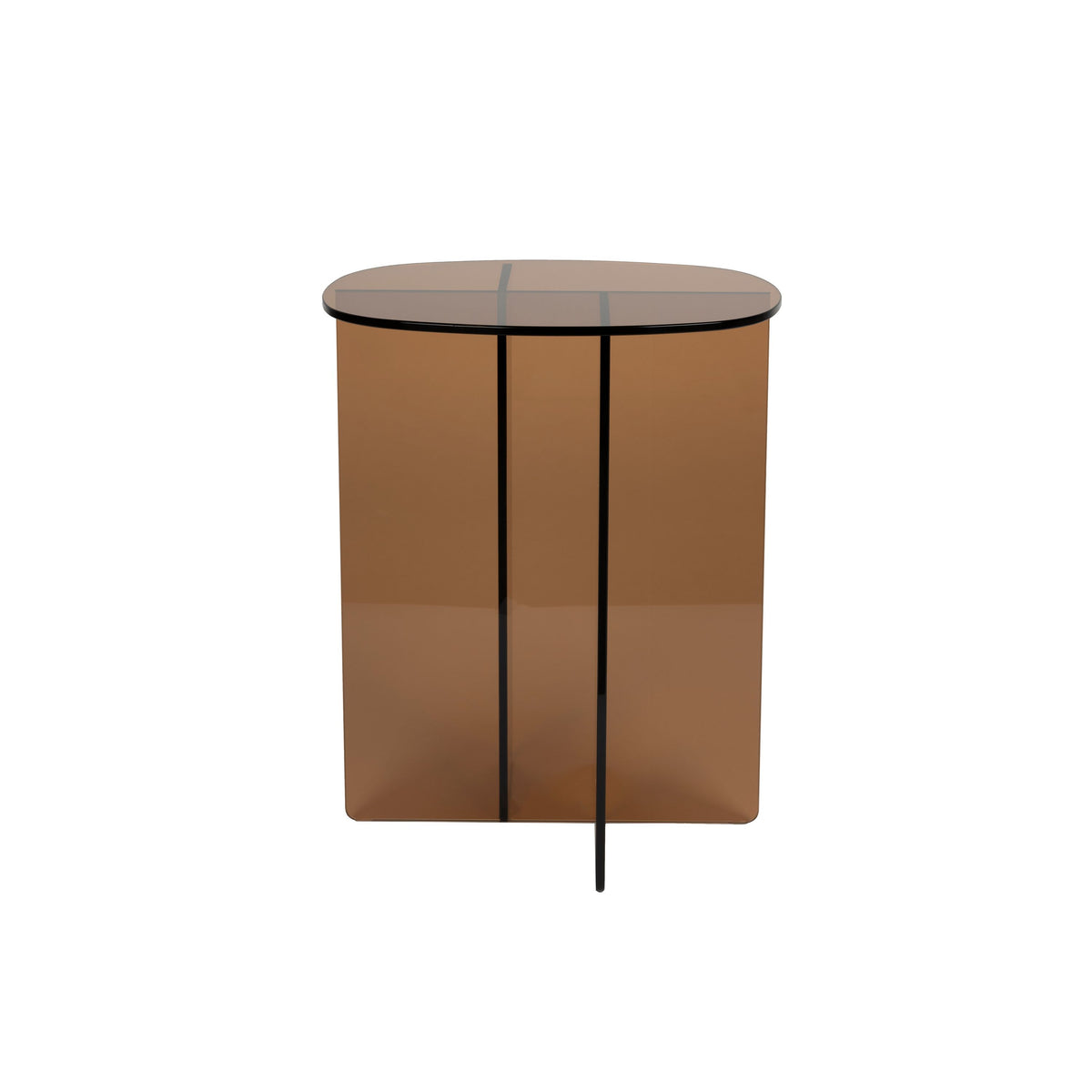 Zuiver Linea Bijzettafel 30x40 cm Glas Bruin