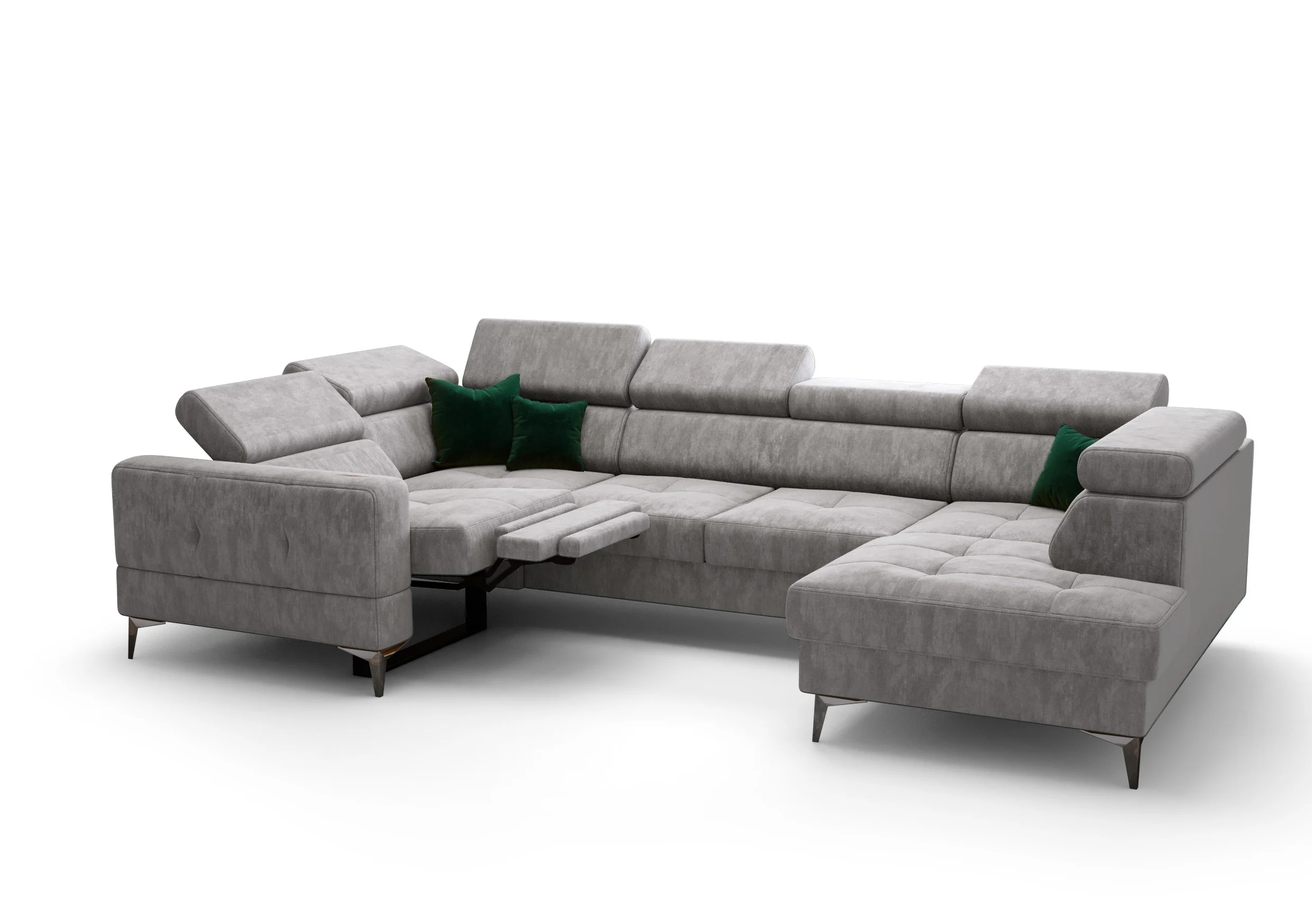 Duży narożnik U 350 cm – Funkcja Relax   Spanie   Pojemnik – Komfort XXL
