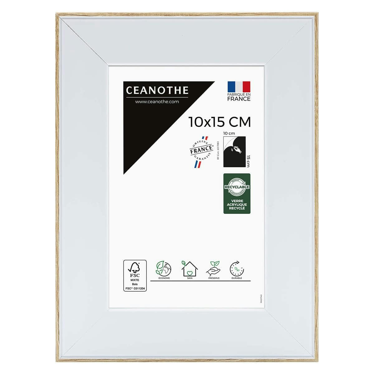NEWTON - Cadre photo brut 10x15 cm résine recyclée