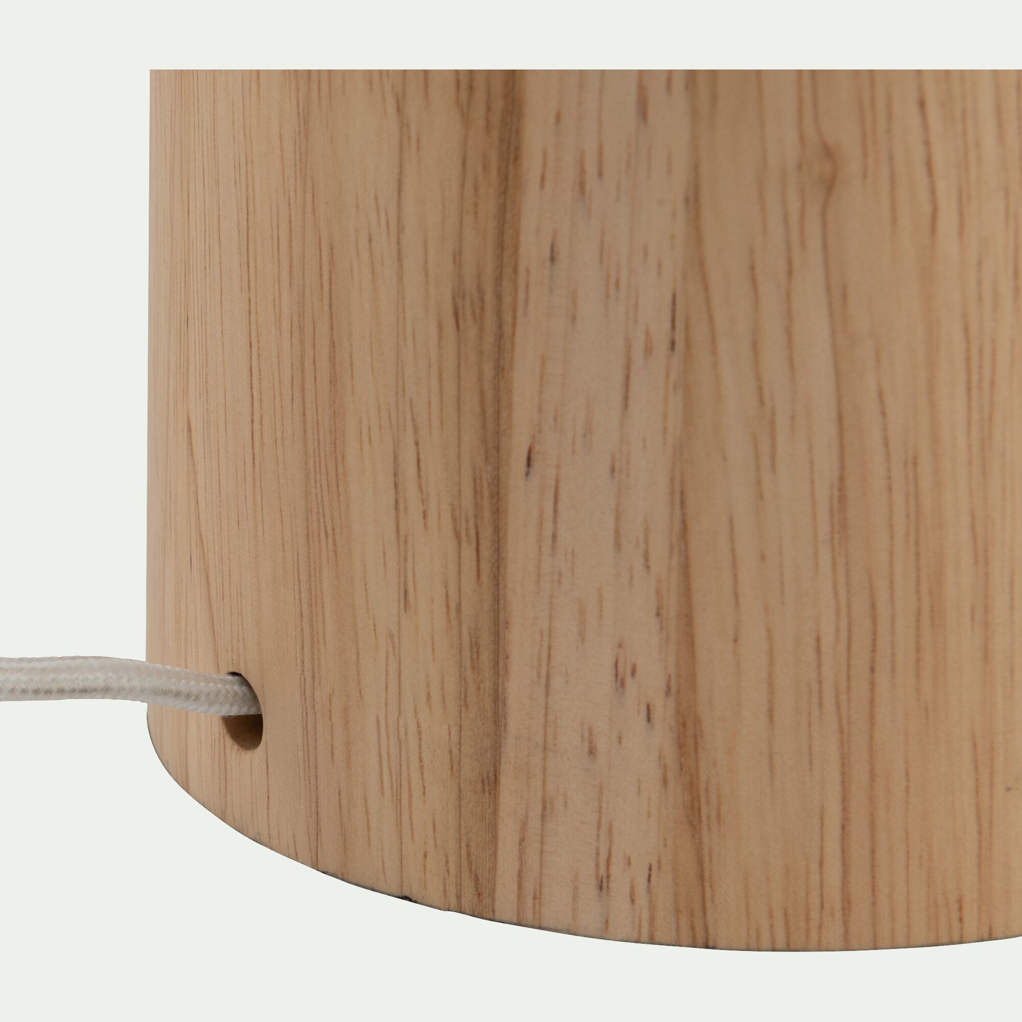 VATHIA - Pied de lampe électrifiée en bois d'hévéa D14cm - naturel