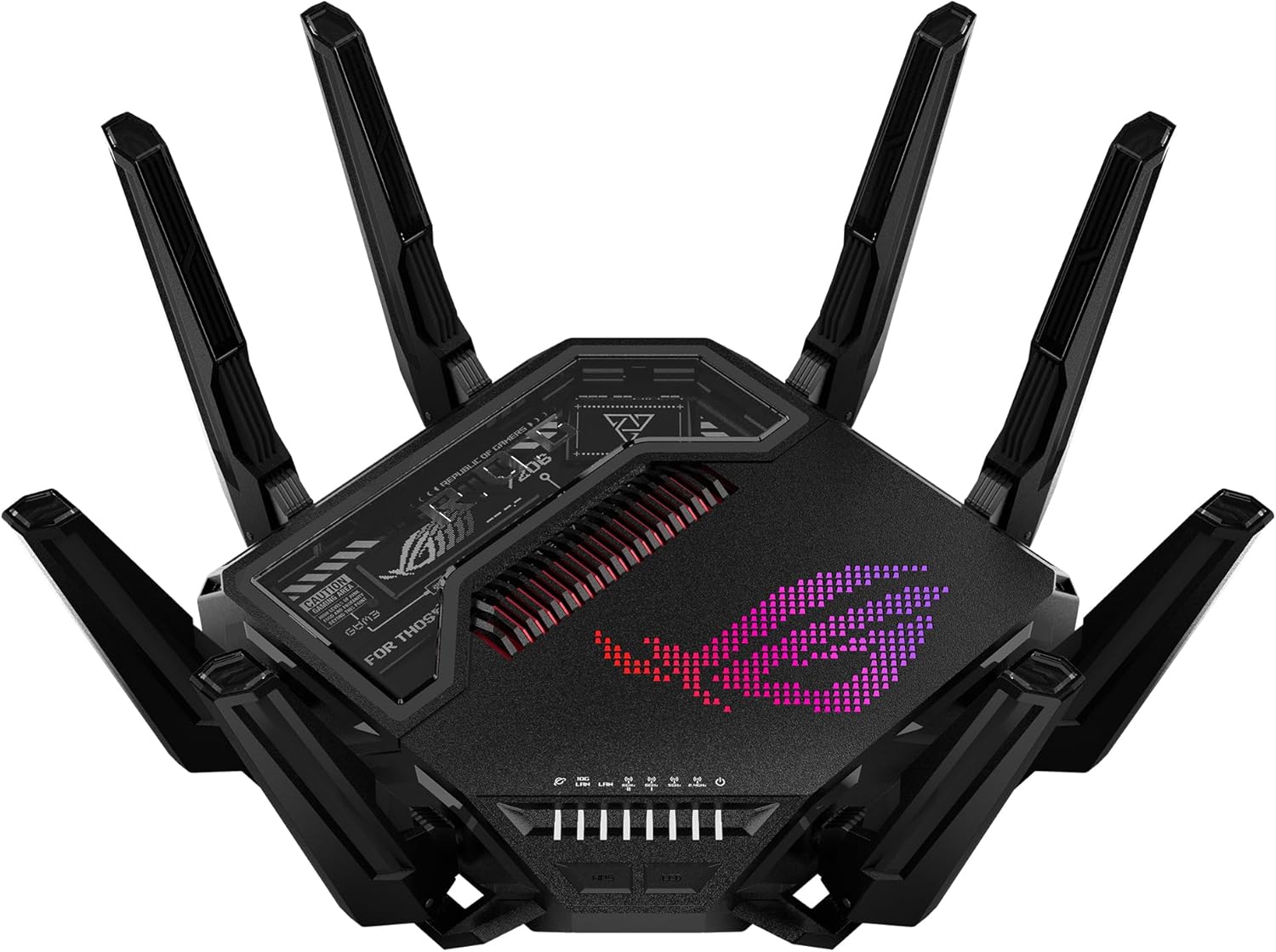 ASUS ROG Rapture GT-BE98 PRO First Quad-Band WiFi 7 Gaming Router supports 320MHz  Dual 10G Port  Triple-level Game Acceleration  Mobile Game Mode  Subscription-Free Security  AiMesh  and VPN features